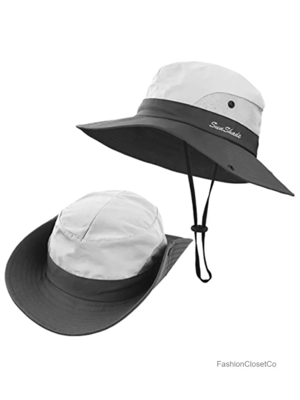 3 Pack Wide Brim Sun Hat UPF 50+ Packable Fishing Hiking Ponytail